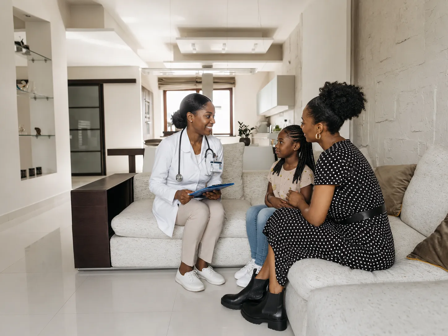 Healthcare professionals supporting a patient